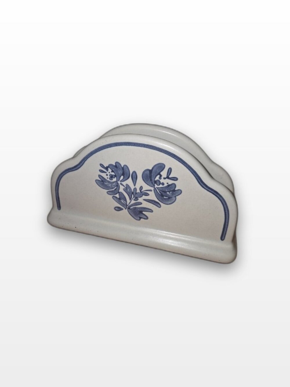 Pfaltzgraff Yorktowne Stoneware Napkin Holder Blue Floral